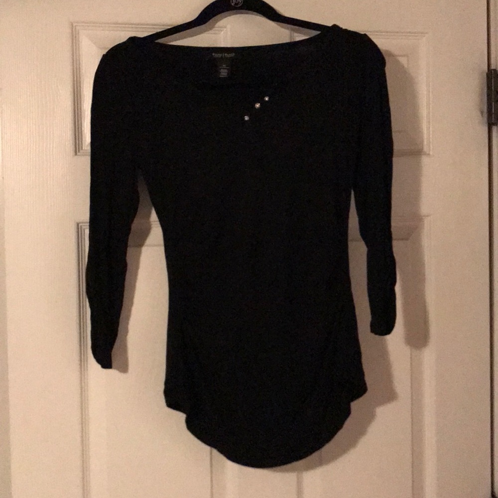 Black shirt with diamond buttons